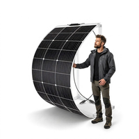 Panneau solaire N-Type haute efficacité 25% 200W TopCon Bifacial 16BB Monocristallin Double Verre Module Solaire Cadre Argenté Yacht