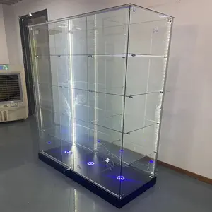 Vetrina con Display a visione completa in vetro del negozio personalizzato con luce nella parte inferiore