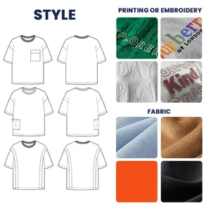 High Quality Puff Print Cotton Oversized Tshirt Heavy Weight Custom Boxy Cropped T Shirt Men