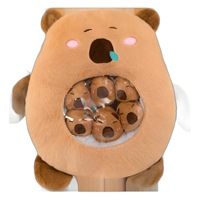 Peluche animaux mignons en forme de pudding, mini-boules rondes (poussin, ours, pingouin, lapin), un sac de jouets en peluche en forme de nourriture et de collation, coussin en peluche