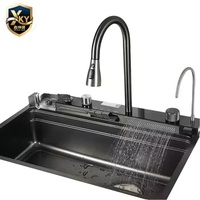 Wastafel Dapur Tunggal Baja Tahan Karat XKY 304 Desain Modern dengan Keran, Garansi 3 Tahun, Multifungsi