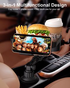 Meilleures ventes d'<span class=keywords><strong>Amazon</strong></span>, support de téléphone portable universel pour voiture, support de boisson, plateau réglable en hauteur et en angle, matériau ABS - Product Image 3