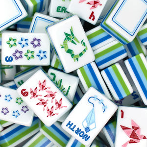Jeu de Mahjong Américain Géométrique Minimaliste Viral 160 Pièces en Acrylique Solide avec Tuiles Colorées en <span class=keywords><strong>Papier</strong></span> Motif Animal et Joker - Product Image 2