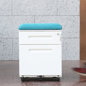 High Quality 2 Drawer Steel Office White Metal File Storage Mobile Pedestal Filing <b>Cabinet</b> with Cushion - Product Image 4