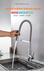 Manguera flexible para lavabo de cocina, cabezal de grifo mixto con rociador, grifo de cocina extraíble