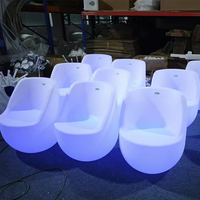 Tabouret de bar lumineux en plastique LED, chaise de bar moderne rotomoulée, certification CE ROHS, AC 110-240V pour bar à domicile, salle de sport, fête