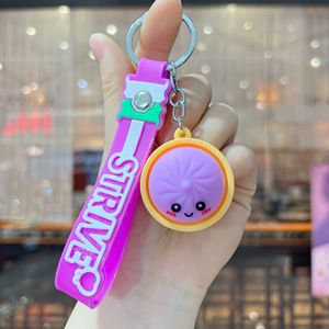 Porte-clés anti-stress souple en silicone, motif dumpling, impression typographique, jouet portable pour soulager l'anxiété - Product Image 2