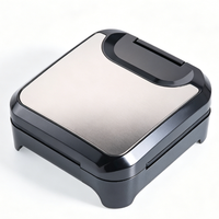 Machine à sandwich électrique multifonctionnelle carrée en acier inoxydable antiadhésive 750W à 2 tranches avec logo personnalisé pour petit-déjeuner sur mesure
