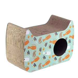 Cat Head Shaped Scratching Board Cartoon <b>Pattern</b> Single Hole Corrugated <b>Paper</b> Cat Toy Durable Scratch Resistant - Product Image 5