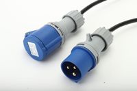 PCE Kabel Ekstensi PVC Standar Eropa untuk Steker dan Soket Industri, Tahan Air IP44, 325 mm, 2 Meter