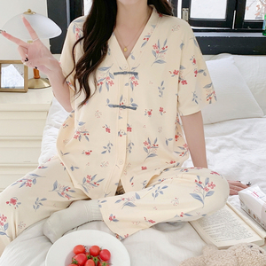 Pigiama con scollo a v, 2 pezzi, Set di pigiami corti <span class=keywords><strong>da</strong></span> donna, graziose ragazze, Set di maniche <span class=keywords><strong>da</strong></span> donna, camicie <span class=keywords><strong>da</strong></span> <span class=keywords><strong>notte</strong></span> rosa a maniche corte <span class=keywords><strong>da</strong></span> donna - Product Image 6