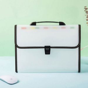 Porte-documents extensible en plastique noir à 13 pochettes, organiseur de documents portable - Product Image 3