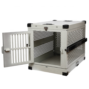 USMILEPET Factory Direct <span class=keywords><strong>Cage</strong></span> <span class=keywords><strong>de</strong></span> <span class=keywords><strong>transport</strong></span> pour chien en aluminium <span class=keywords><strong>de</strong></span> grande taille personnalisée pour l'aviation <span class=keywords><strong>Cage</strong></span> pour chien à ventilation épaissie pliable - Product Image 4