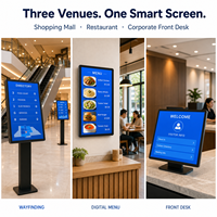 Layar Sentuh Android 15,6 Inci, Dapat Dipasang di Dinding, Meja, atau Lantai, untuk Penunjuk Arah, Menu Digital, Layar Resepsionis, Penggunaan Hotel dan Mal