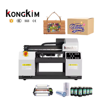 Kongkim A3-Impresora automática de cama plana UV LED, pluma digital de inyección de tinta de 1 año para caja de teléfono de madera, máquina de impresión de pegatinas de película UV DTF