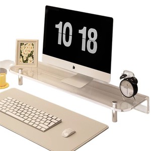 Acrylic Monitor Stand Desktop Computer Riser Office Shelf Multifunctional Laptop Storage Rack Single Layer - Product Image 5
