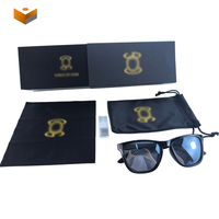 Boîte à lunettes de soleil personnalisée avec couvercle rabattable, ensemble de boîtes en carton rigide, coffret cadeau pour lunettes, kit d'emballage complet d'accessoires