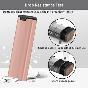 Boîte à pilules personnalisable et étanche pour 7 jours, en aluminium et bois, grande capacité, compartiment pour pilules, boîte à pilules pour recharge, organisateur de pilules - Product Image 4