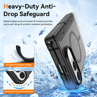 Coque de protection de luxe pour iPhone Duo avec charnière, magnétique, avec support intégré, antichoc, finition mate douce au toucher, personnalisable, vente en gros