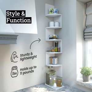 Estante de esquina Los estantes flotantes de pared de 5 capas son fáciles de montar para la decoración del dormitorio y la sala de estar para adolescentes - Product Image 3