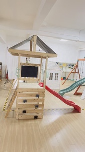 Set de Juego de Vinilo para Exterior con Tobogán y Columpios, Soportes de Esquina, Parque Infantil Exterior, <span class=keywords><strong>Columpio</strong></span> de <span class=keywords><strong>Madera</strong></span> para Niños, Gimnasio Infantil - Product Image 3