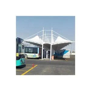 Hot sale customized PTFE PVDF tensile membrane structure bus parking shade for outdoor