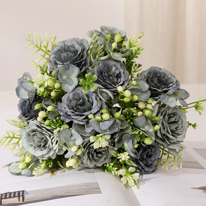 Bouquet <span class=keywords><strong>de</strong></span> fleurs artificielles classiques bohèmes en pivoine, rose et hortensia pour <span class=keywords><strong>mariage</strong></span> et décoration intérieure – Vente en gros - Product Image 3