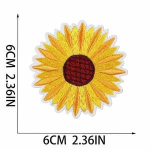 Iron on Embroidered Simple Style Round Sun Flower Daisy Patches for Clothes Bag Decoration - Product Image 5