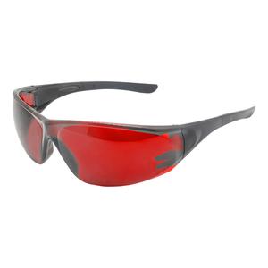 Gafas de seguridad para láser, montura negra, lentes rojas, grosor de 2 mm, 30% de transmitancia de luz, para protección contra la radiación, fabricadas en Shenzhen - Product Image 1