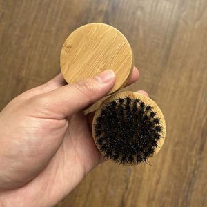 Bamboo Handle Men <b>Care</b> <b>Beard</b> Cleaning Brush with Soft Boar Bristle - Product Image 2