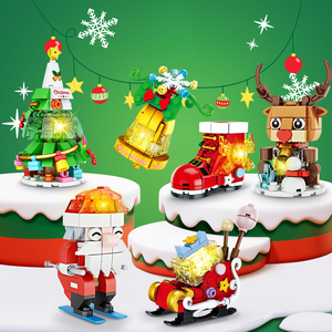 Cadeau de Noël bricolage 3D <span class=keywords><strong>Pluzz</strong></span> brique bloc ensemble éclairage ornement pour enfant éducatif ordinateur Table ou décoration murale - Product Image 3