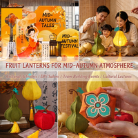 Lanternes en bois et tissu faites à la main, lanternes lumineuses portables pour le festival de la mi-automne