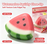 Jouet Squishy Mignon en Forme de Tranche de Pastèque, à Rebond Lent, Doux à Presser, Fruits Simulés, Anti-Stress, Jouets Sensoriels pour Enfants