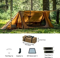 Carpa de 4 Estaciones Personalizada OEM 70D Ripstop con Abertura para Estufa, Refugio Impermeable para Bushcraft, para Marcas de Actividades al Aire Libre