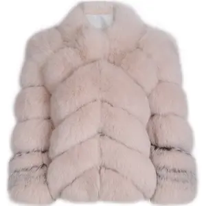 Moda donna vera pelliccia di volpe giacca 2021 inverno caldo collo alla coreana cappotto di pelliccia per le donne capispalla
