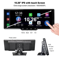 Monitor Mobil Portabel 10,26 Inci Baru 2024, Stereo Dashboard BT, Layar Sentuh Android Auto Nirkabel, Mirror Link Carplay