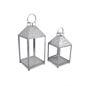 Lanternes décoratives en acier galvanisé et en verre, écologiques, faites à la main, décoration d'intérieur pour Noël, nouveauté - Product Image 1