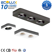 Downlight LED Moderne 9W 18W 27W 36W Noir Blanc Carré Surface Monté Tête Simple Double 3500K 220V