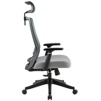 Chaise de bureau pivotante de luxe en maille à dossier haut cadre noir réglable moderne commercial