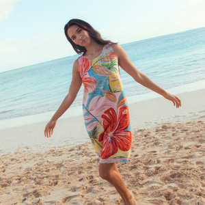 OEM Strandkleidung Eleganter Bedruckter Maxi-Kaftan Kimono Lässige Lange Strand-Überwürfe Hawaiianische Kleider für Frauen - Product Image 5