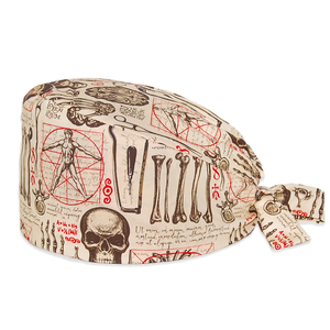 Cappelli Chirurgici Ortopedici Regolabili all'Ingrosso con Stampa Scheletro, Berretto da Lavoro in Cotone, Cappello Medico per Ortopedisti - Product Image 1