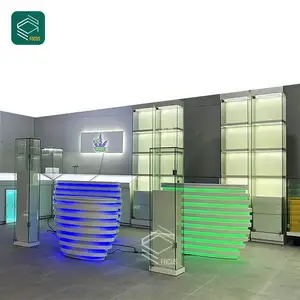 Counter Display Rack Glass Dispensary Show Case Cigarettes Shelf Glass Cabinets Display Case For Smoke Shop