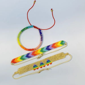 Gran oferta, pulsera de tela Simple Bohemia, pulsera ajustable chapada en oro <span class=keywords><strong>Miyuki</strong></span> <span class=keywords><strong>Delica</strong></span> y pulsera de cuerda de amistad a la <span class=keywords><strong>venta</strong></span> - Product Image 3