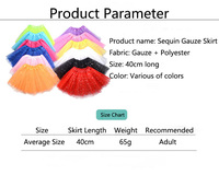 Jupe de princesse en gaze à sequins, prix de gros usine chinoise, jupe en maille pour enfants 30 cm, jupe de ballet pour adultes 40 cm