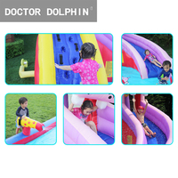 Château gonflable toboggan pour enfants Doctor Dolphin, best-seller, capacité 3 personnes, utilisation extérieure facile