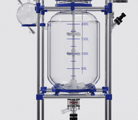 Réacteur en verre à double enveloppe automatique de 200 L avec contrôle PLC et moteur 220 V 750 W, service après-vente fourni pour les usines de fabrication