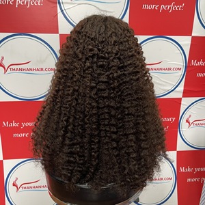 Peluca rizada birmana profunda de primera elección, encaje transparente, cabello humano vietnamita 100%, sin enredos, sin desprendimiento, venta al por mayor - Product Image 5
