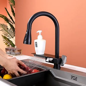 SANIPRO nouvelle mouche pluie cascade 304 acier inoxydable évier <span class=keywords><strong>cuisine</strong></span> robinet <span class=keywords><strong>mitigeur</strong></span> bouton poussoir Piano <span class=keywords><strong>clé</strong></span> retirer vers le bas pulvérisateur robinets - Product Image 2