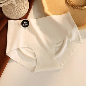 7A ipek cilt dostu rahat antibakteriyel bayanlar iç çamaşırı kız buz ipek külot dikişsiz alt kasık bel külot kadın - Product Image 5