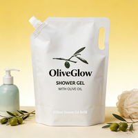 Pochette souple personnalisée avec bec verseur pour liquides cosmétiques, imprimée sur mesure, anti-fuite, réutilisable, en PE, pour shampoing, soins capillaires, produits de beauté, OEM